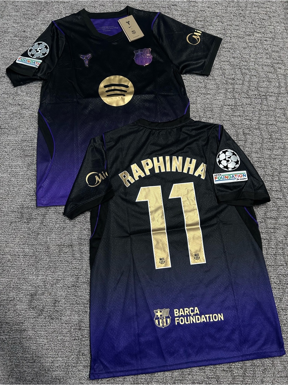FC Barcelona Away Jersey - Black & Purple, Raphinha #11